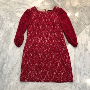 Aqua red lace cocktail dress